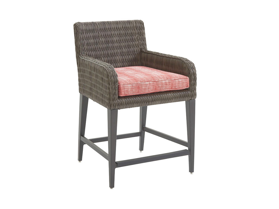 Cypress Point Ocean Terrace - Counter Stool - Dark Gray / Red