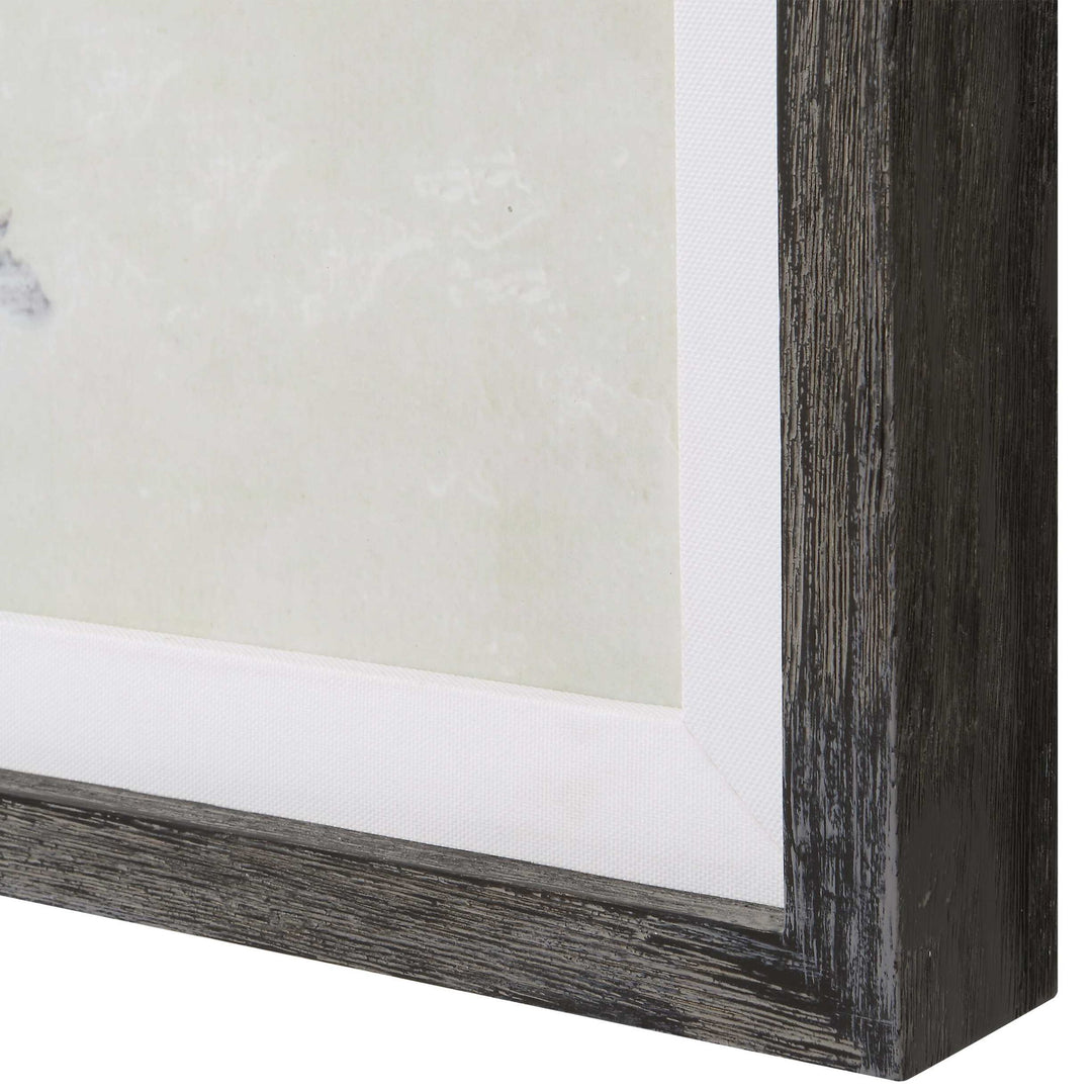 Graphite - Horizon Framed Prints (Set of 3) - Pearl Silver