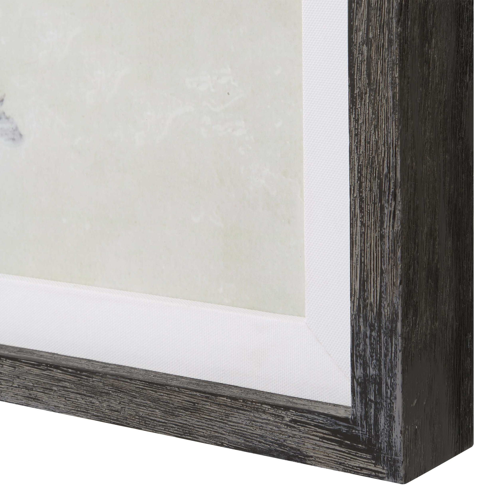 Graphite - Horizon Framed Prints (Set of 3) - Pearl Silver