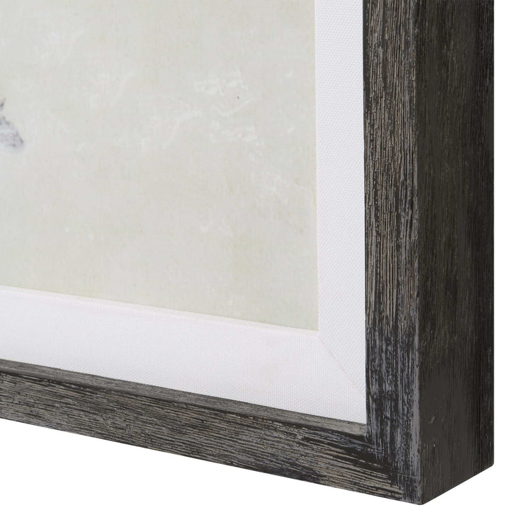 Graphite - Horizon Framed Prints (Set of 3) - Pearl Silver