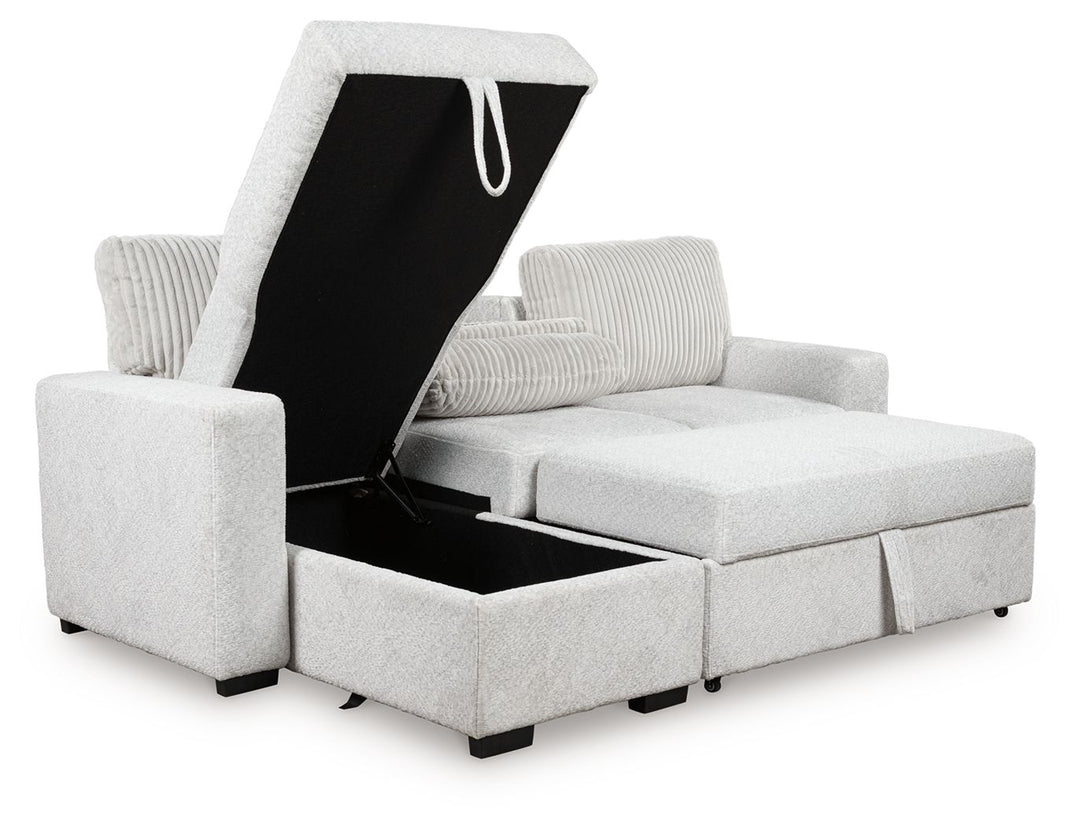Wohlen - Alloy - 2-Piece Sectional With Pop Up Sleeper And LAF Corner Chaise