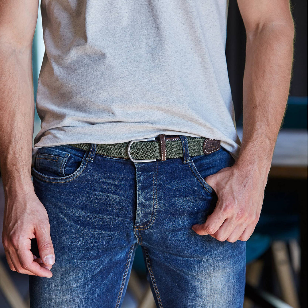 Green Army elastic woven belt - Bestseller!: Size 2