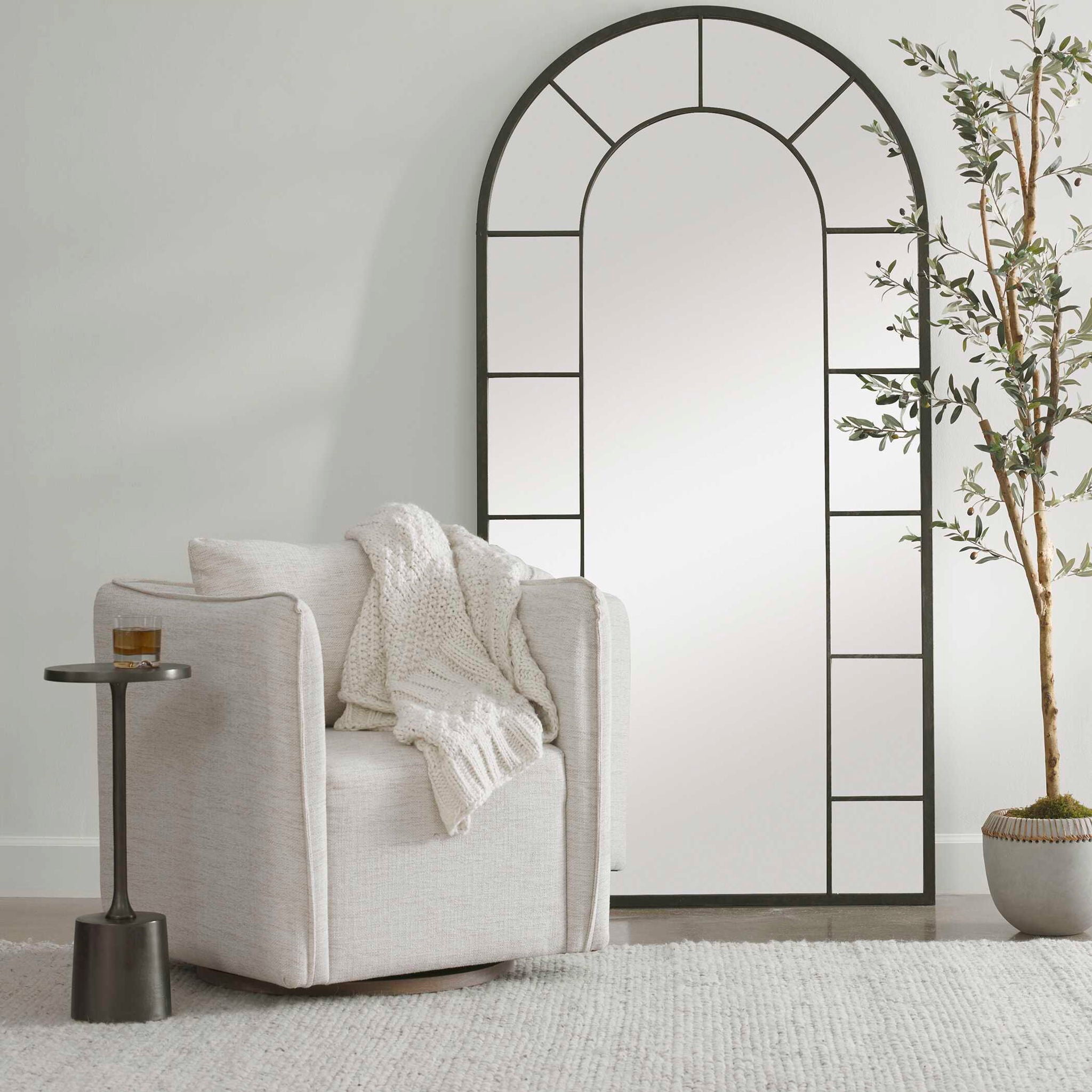 Corben - Swivel Armchair - Silver