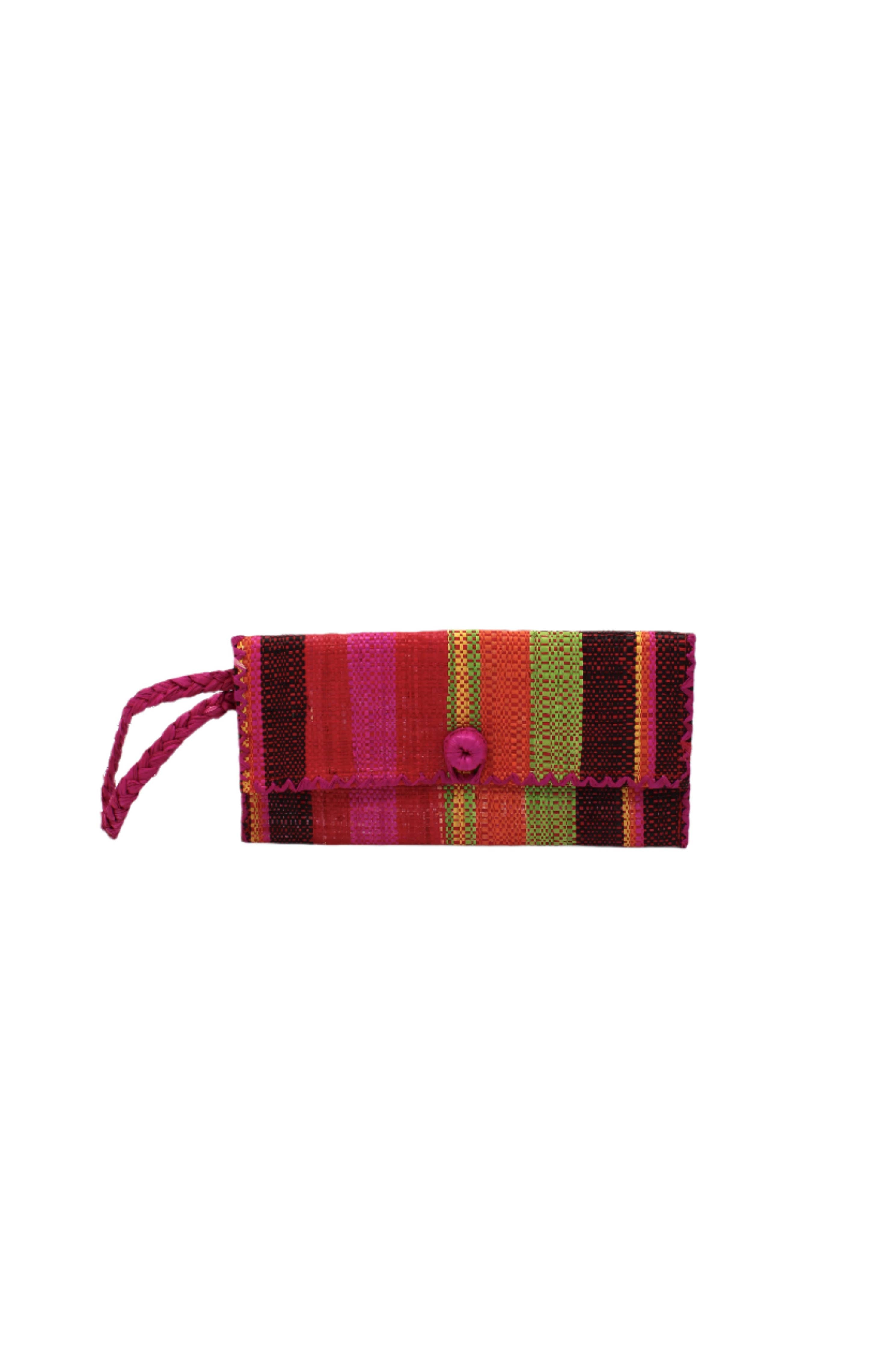 ChiChi Straw Clutch Wristlet Bag: Saffron