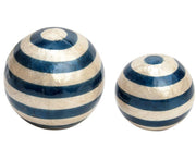 Capiz Stripe Ball (Blue/White): 4"