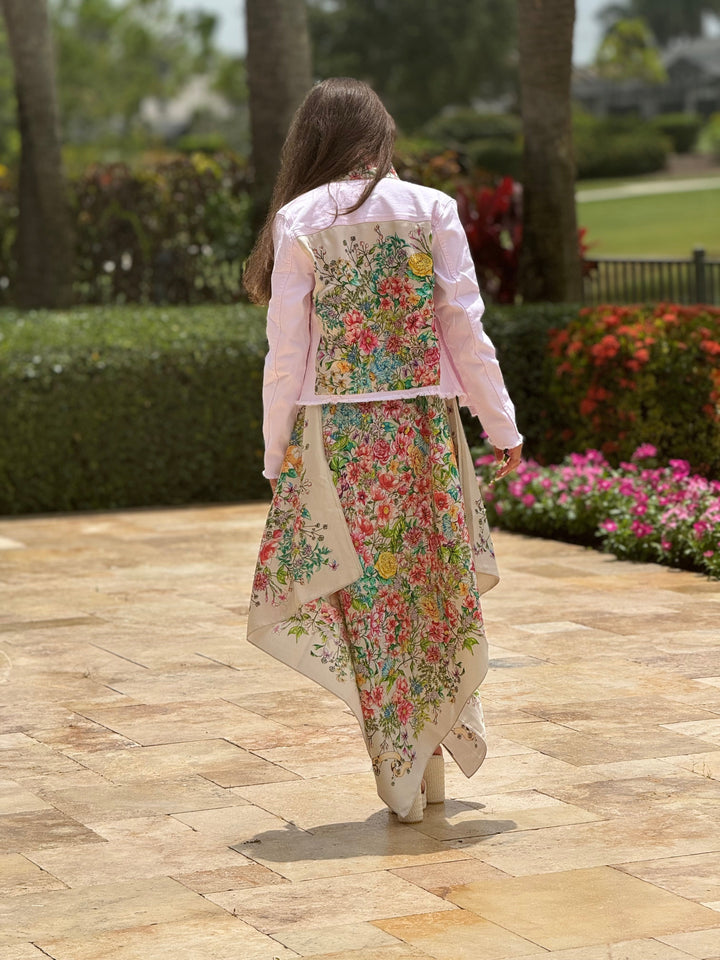 Silk Dress / Pink Bouquet