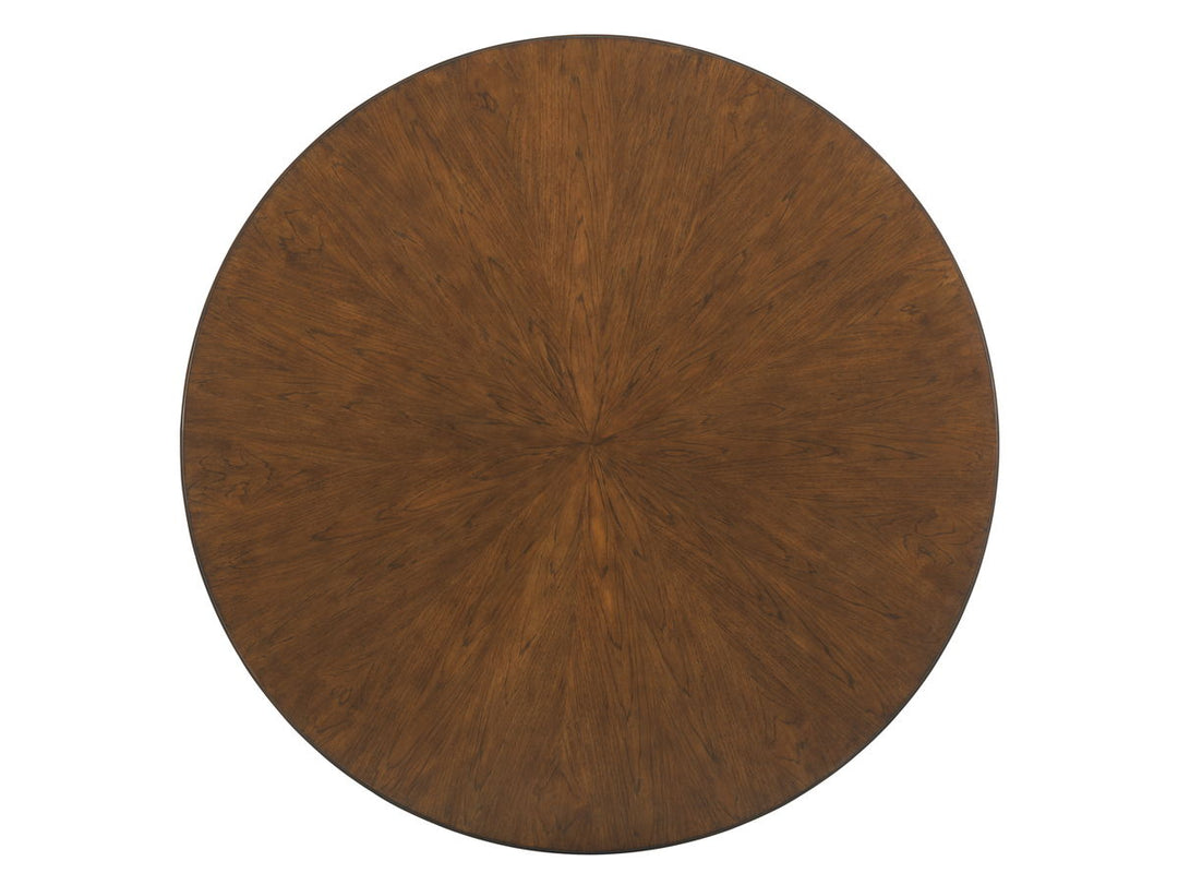 Island Fusion - Meridien Round Dining Table With Wooden Top - Dark Brown