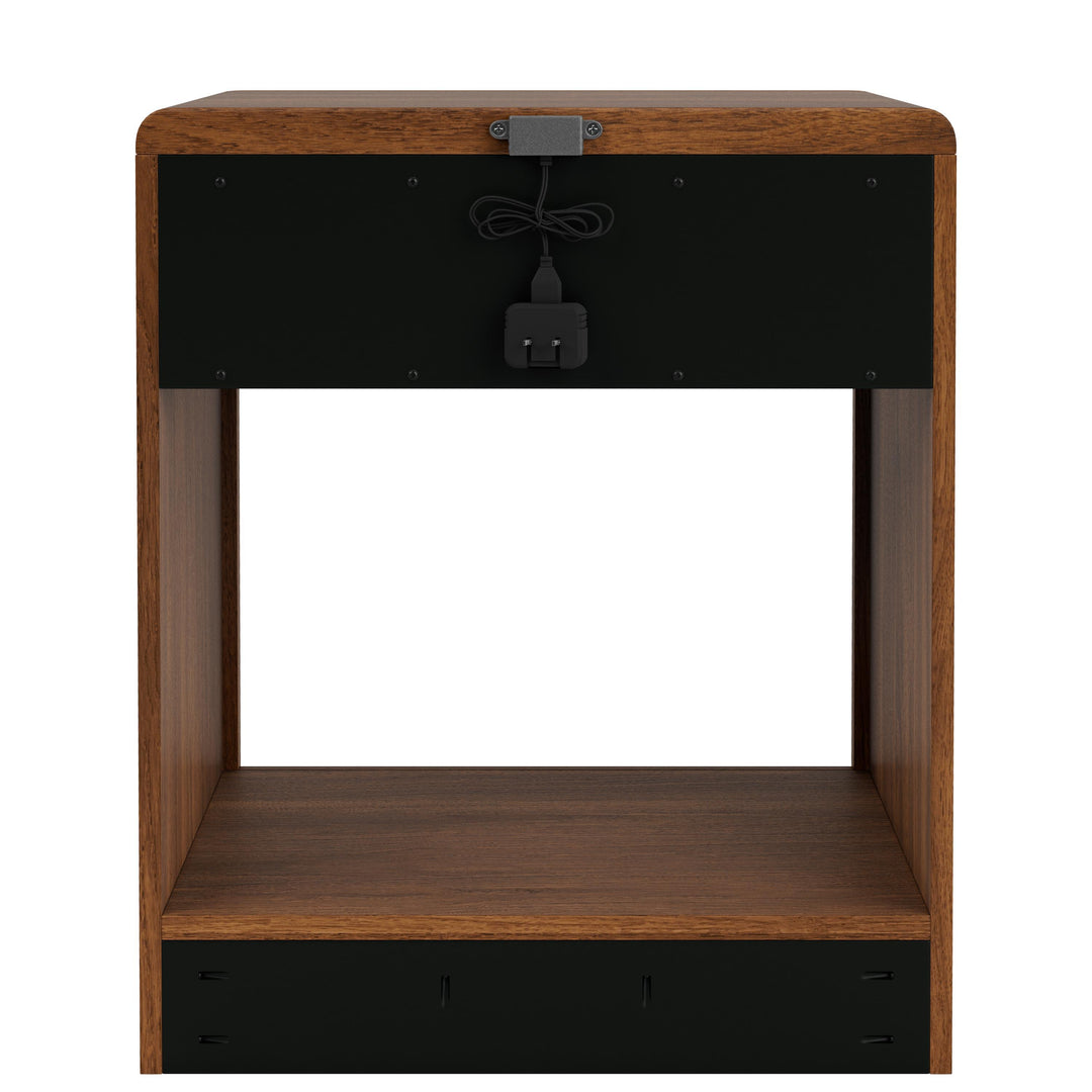 Elsie - One Drawer Nightstand - Dark Brown