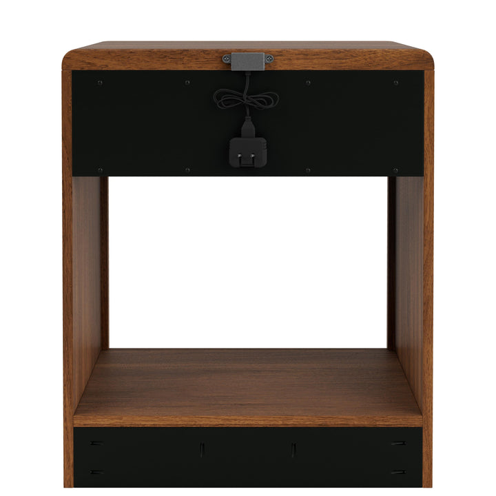 Elsie - One Drawer Nightstand - Dark Brown