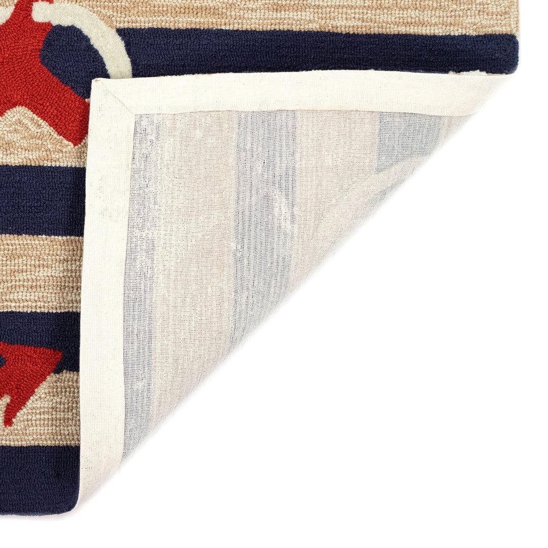 Frontporch Anchor Indoor/Outdoor Rug: Navy / Polyester; Acrylic / 1'8" x 2'6"