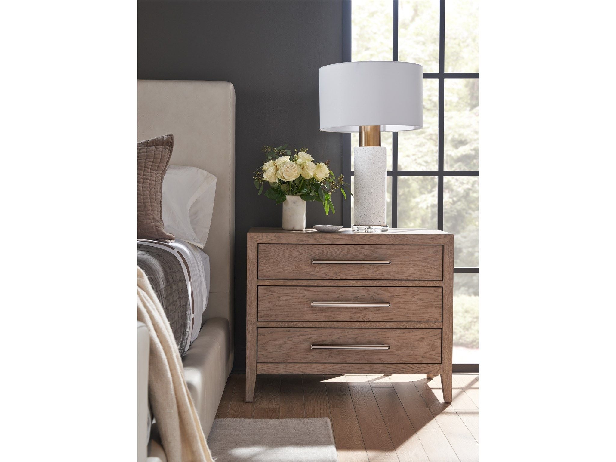 Modern - Cove Drawer Nightstand - Dark Brown