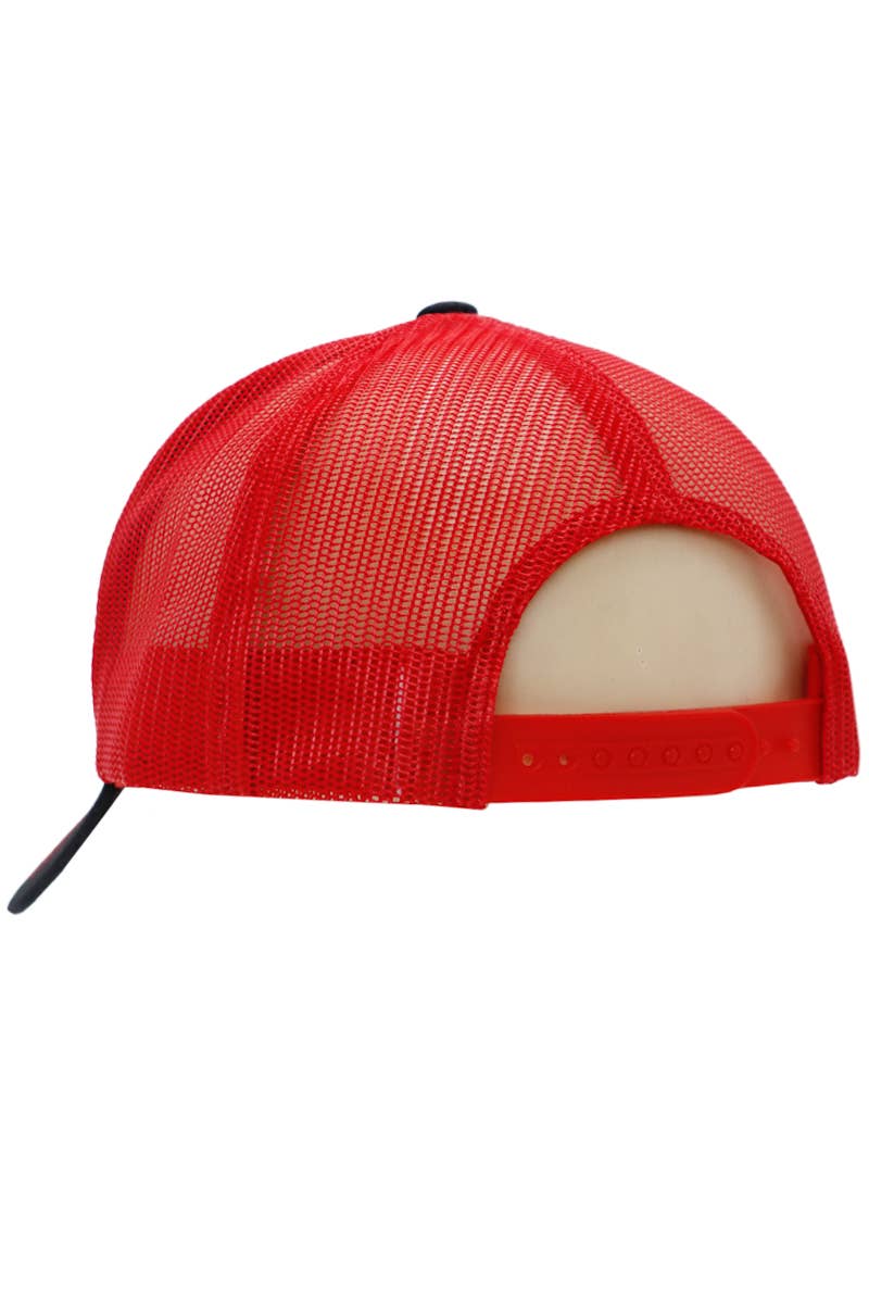 Sleek Black Front Six Panel Curved Bill Trucker Hat: Black