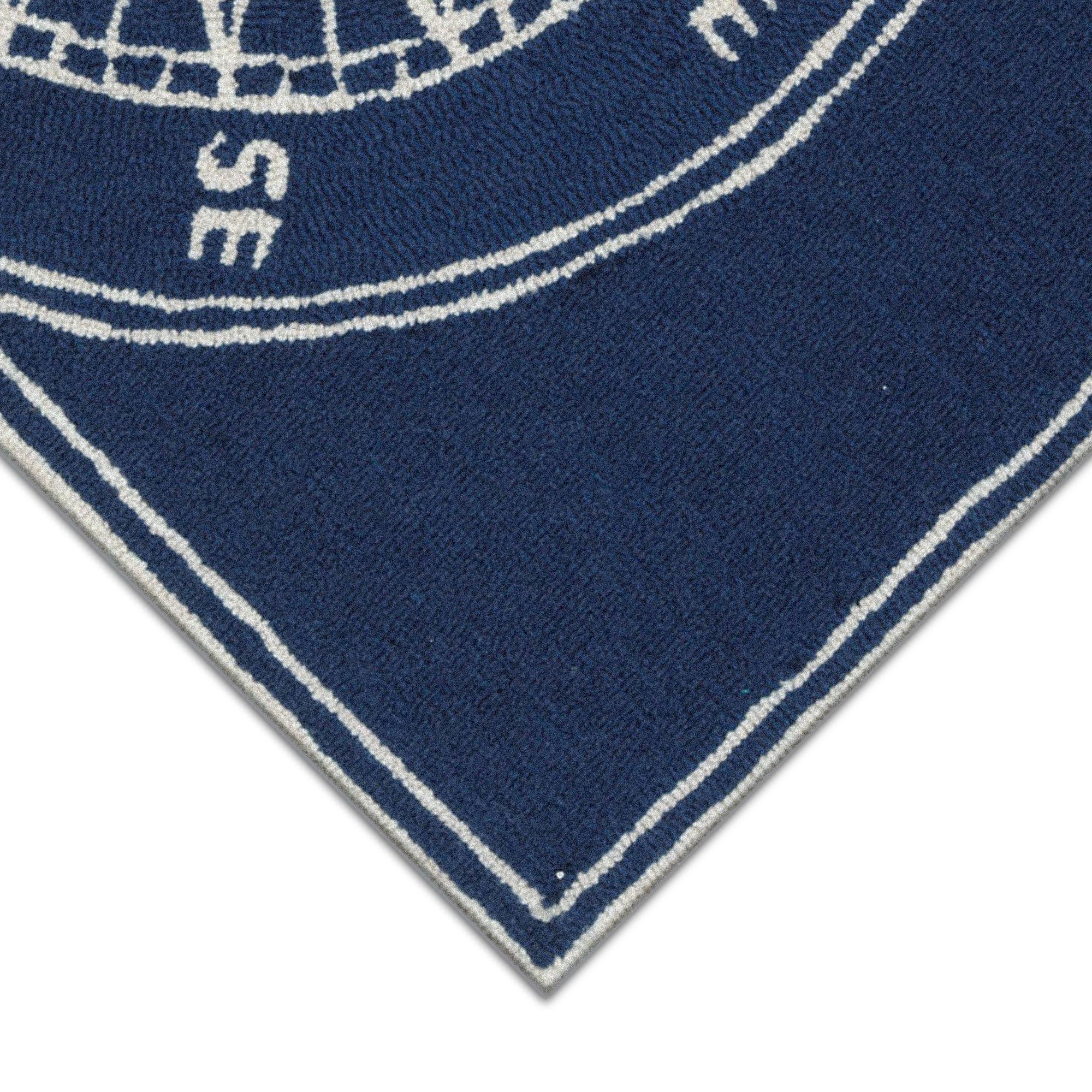 Frontporch Compass Indoor/Outdoor Rug: Navy / Polyester; Acrylic / 1'8" x 2'6"