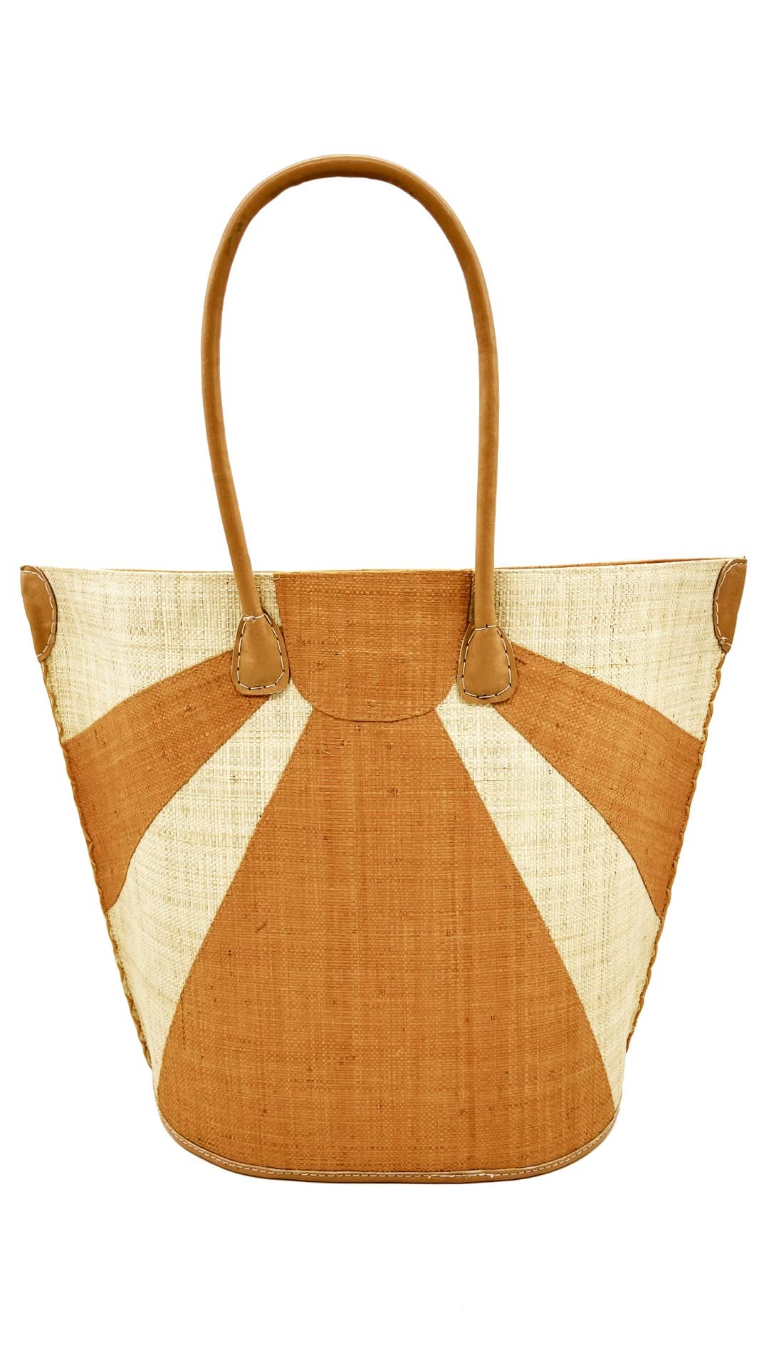 Sunburst Large Straw Tote Bag: Seafoam