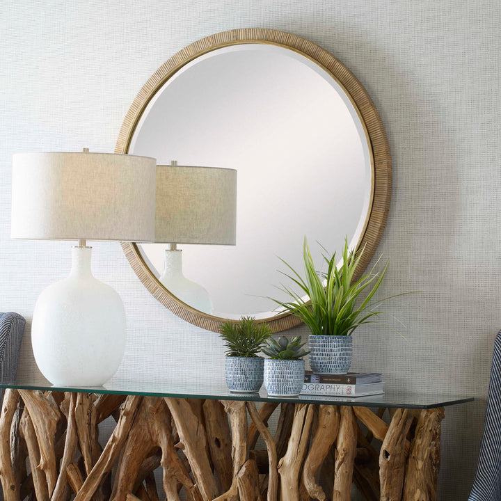 Paradise - Round Mirror - Gold