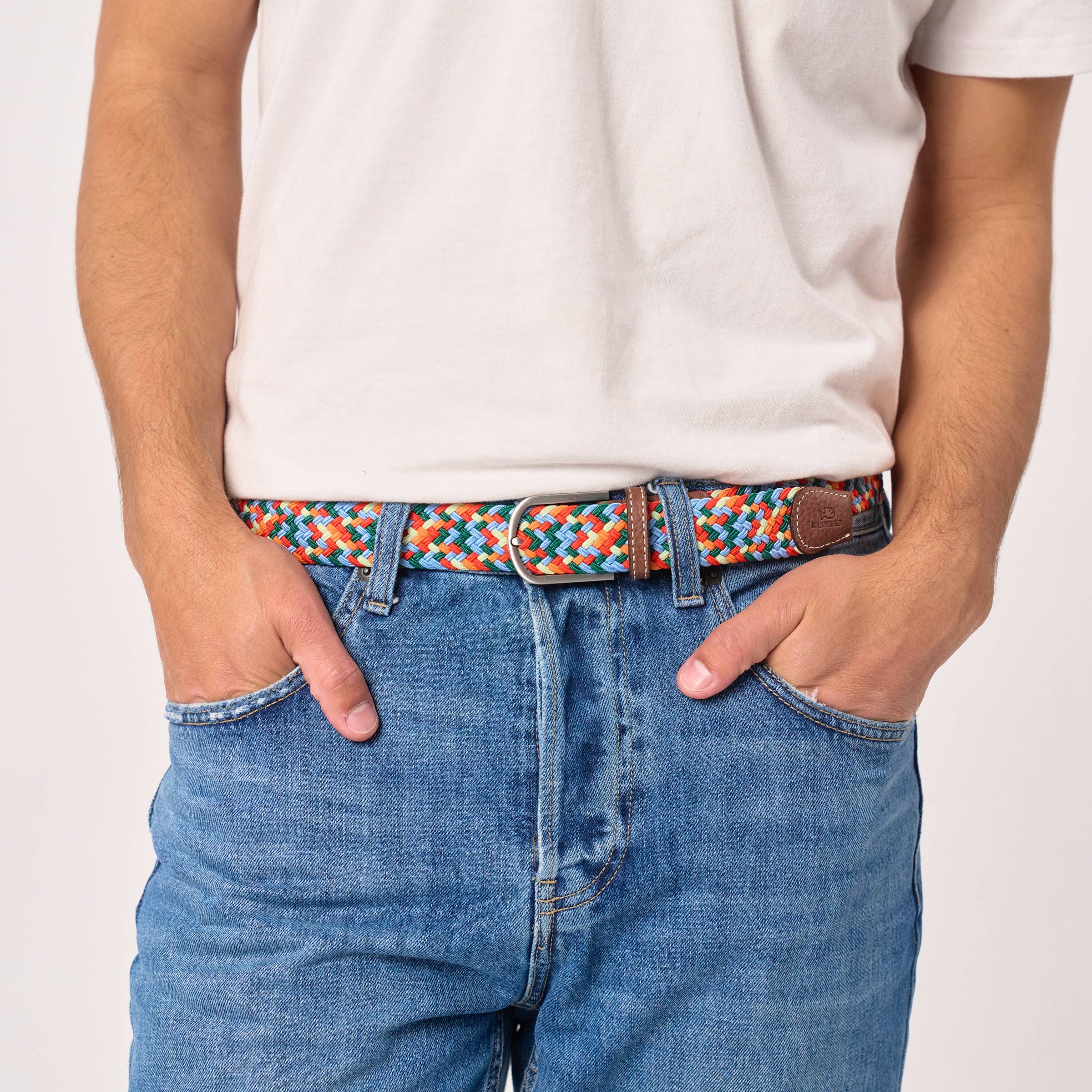 Multicolored elastic braided belt - Willemstad