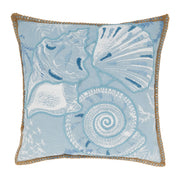Sandy Shores Seashells Throw Pillow: Blue / 20" / Poly Filled