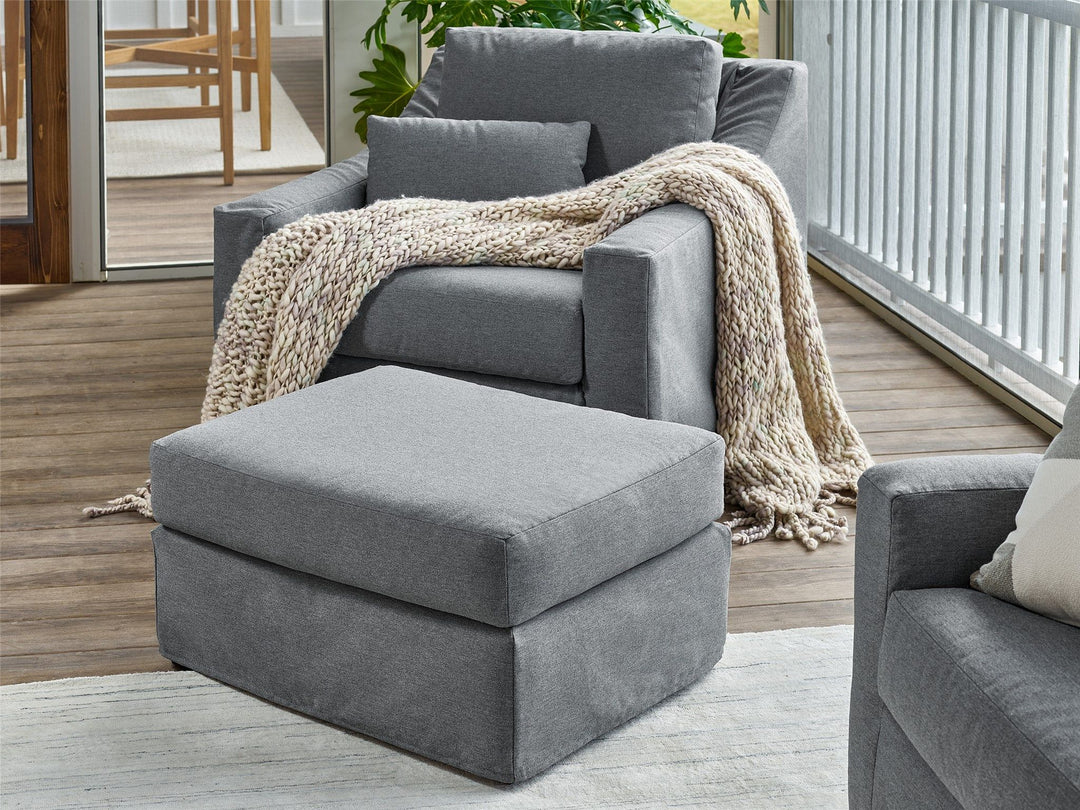 Coastal Living Outdoor / Brooke - Outdoor Ottoman, Special Order - Dark Gray