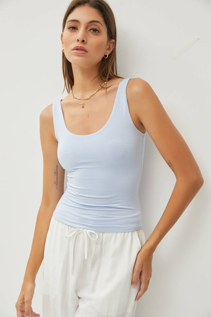 BASIC SCOOP NECK TANK: M / Off-White