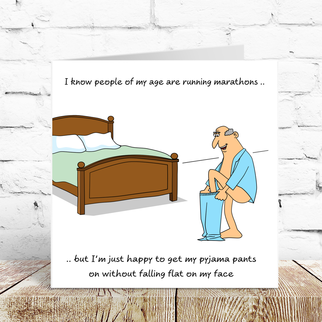 Funny Birthday Card 50th 60th 70th for Husband Father/Dad Uncle Male Friend - Humorous Old Aged Age - Fathers Day Card Ambition Tired