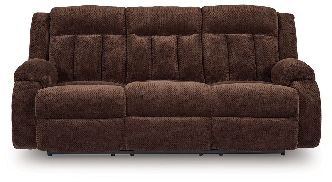 Free Wake - Chocolate - Reclining Power Sofa With Drop Down Table