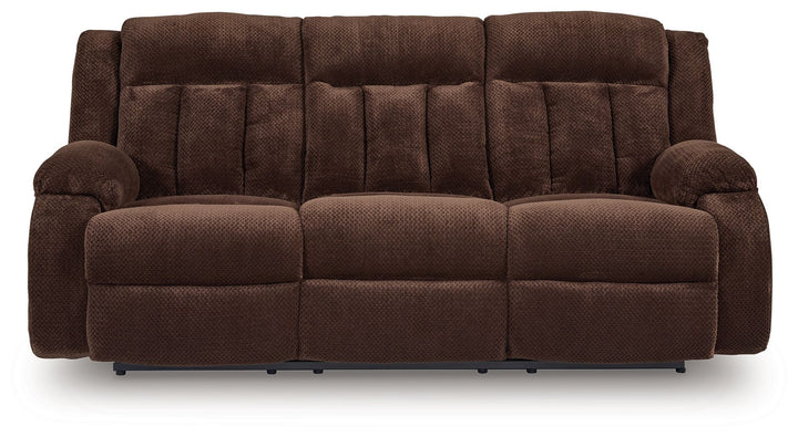 Free Wake - Chocolate - Reclining Power Sofa With Drop Down Table