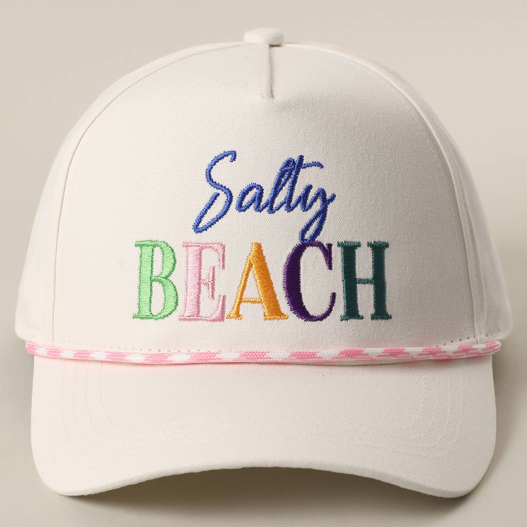 SALTY BEACH Embroidered Rope Trucker Hat
