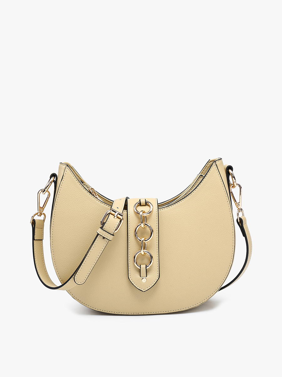 EH2450 Euphemia Half-Moon Crossbody w/ Metal Ring: Black