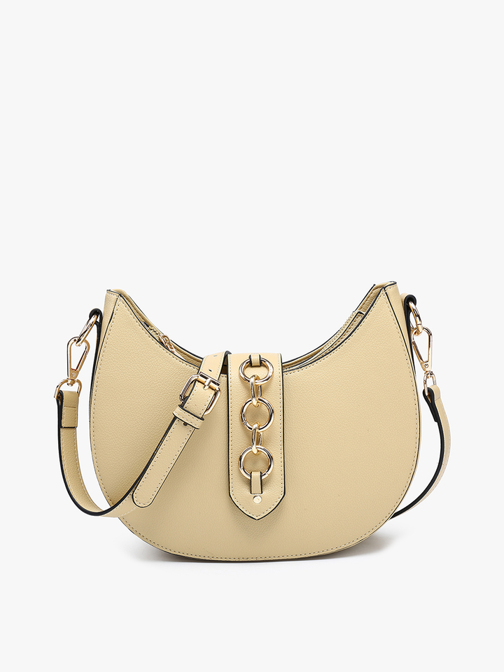 EH2450 Euphemia Half-Moon Crossbody w/ Metal Ring: Black