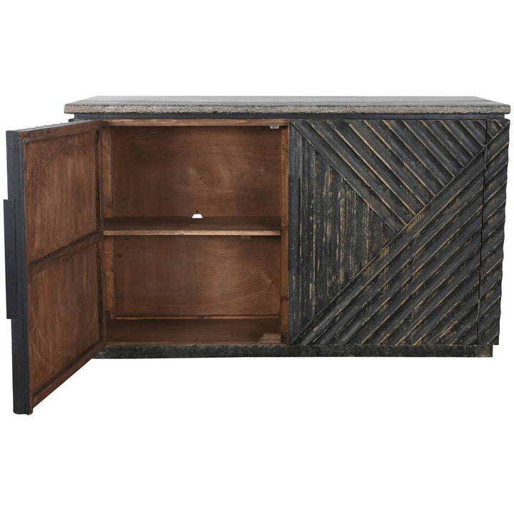 Ellington - 2 Door Sideboard - Rough Black/Blue Stone