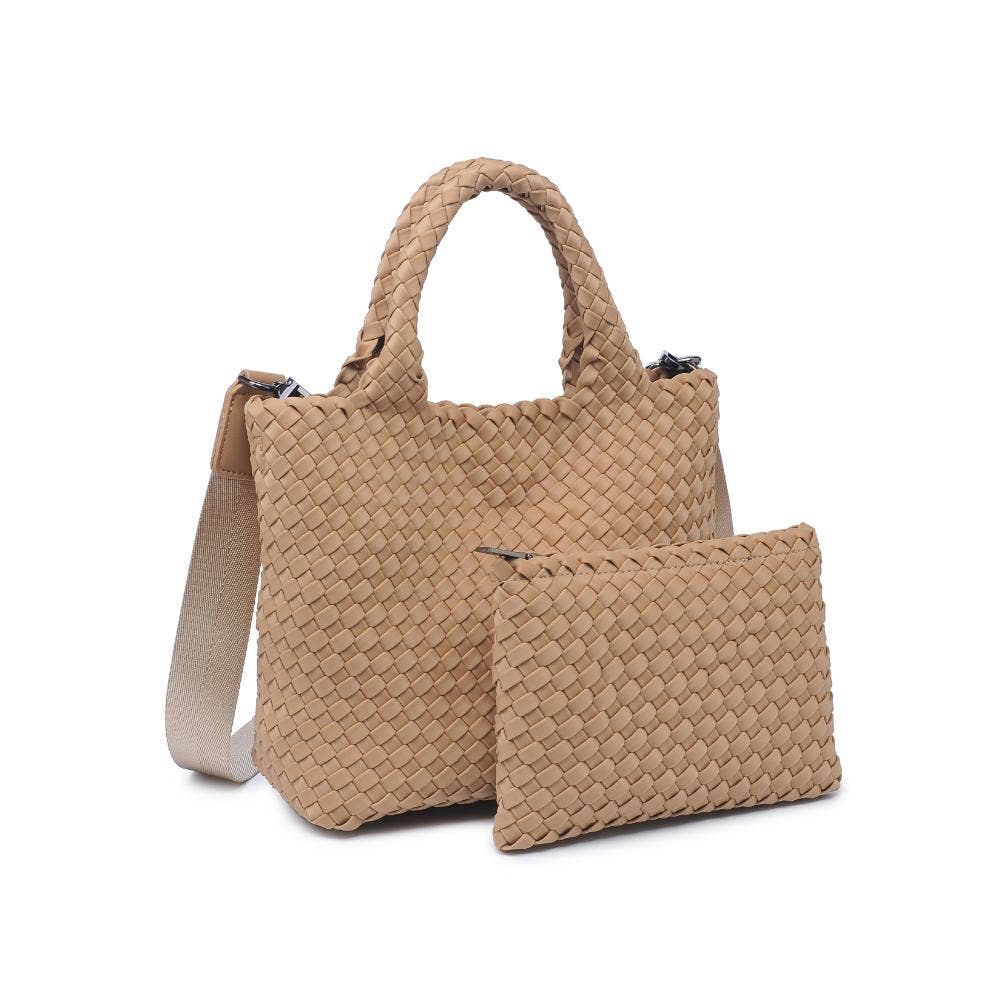Sky's The Limit - Small Woven Neoprene Crossbody: Sand Black