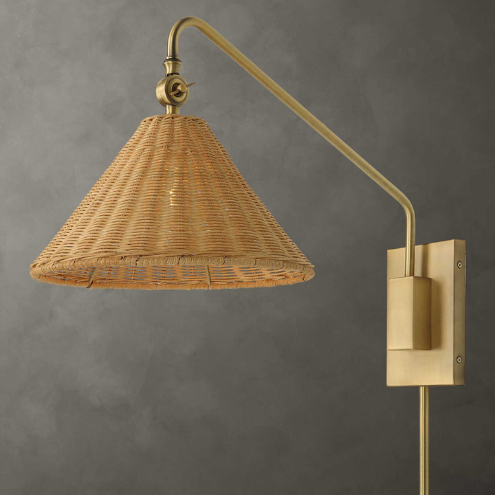 Phuvinh - 1 Light Rattan Shade Sconce - Beige