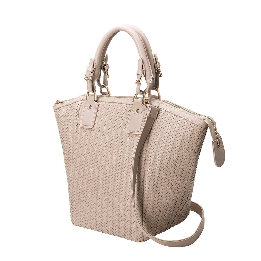 Valerie Recycled Vegan Large Top Handle Bag in Nude