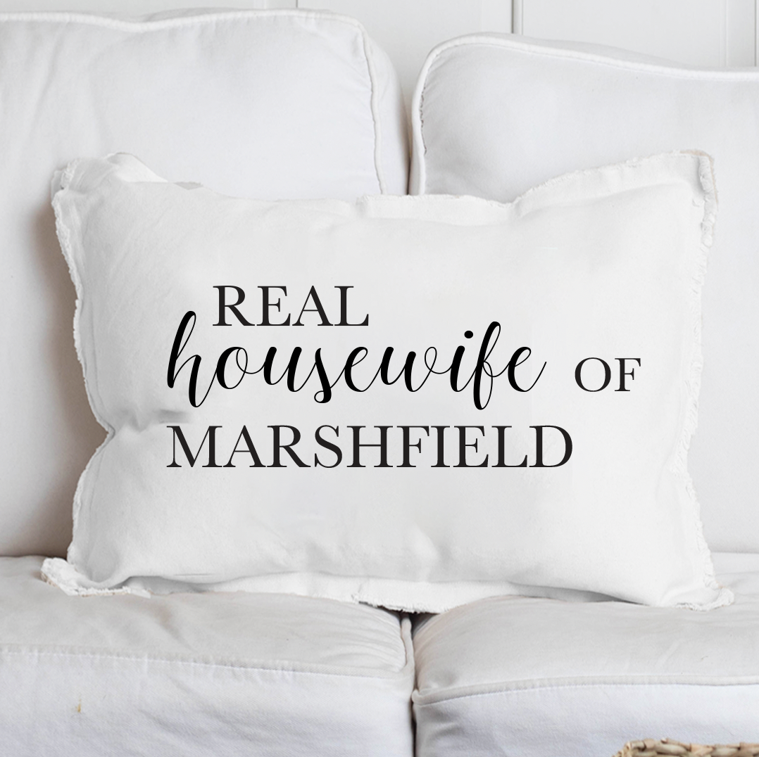 Personalized Real Housewife Lumbar Pillow: Natural / 12 x 18