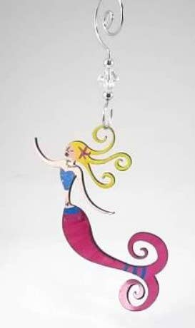 Mermaid Ornament  - Hand Painted Steel