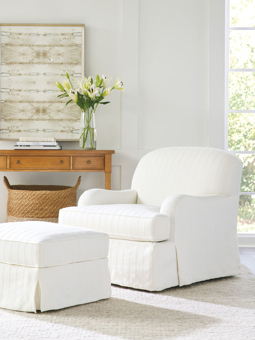 Barclay Butera Upholstery - Woods Cove Swivel Chair - White