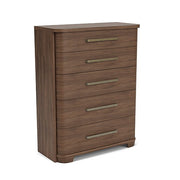 Delia - 5 Drawer Chest - Nouveau Walnut