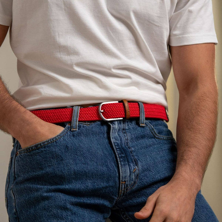 Elastic woven belt Cardinal red: Size 2