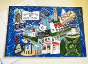 Hand-Drawn Cape Cod, Massachusetts Postcards
