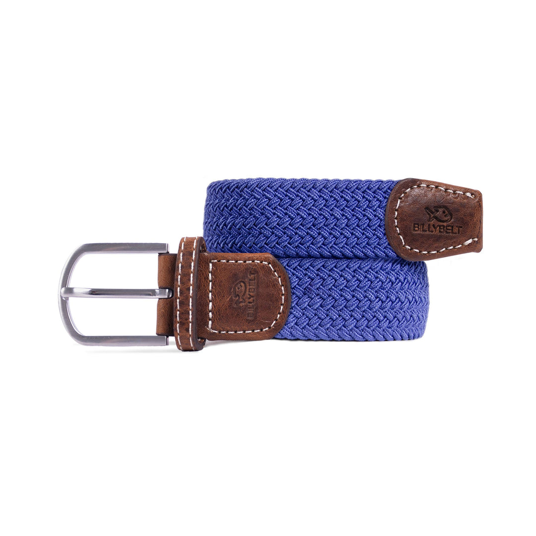 Electric blue elastic braided belt: Size 1