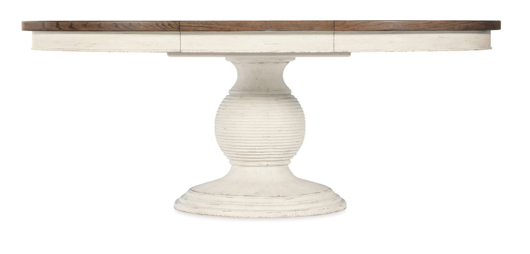 Americana - Round Pedestal Dining Table With One 22" Leaf
