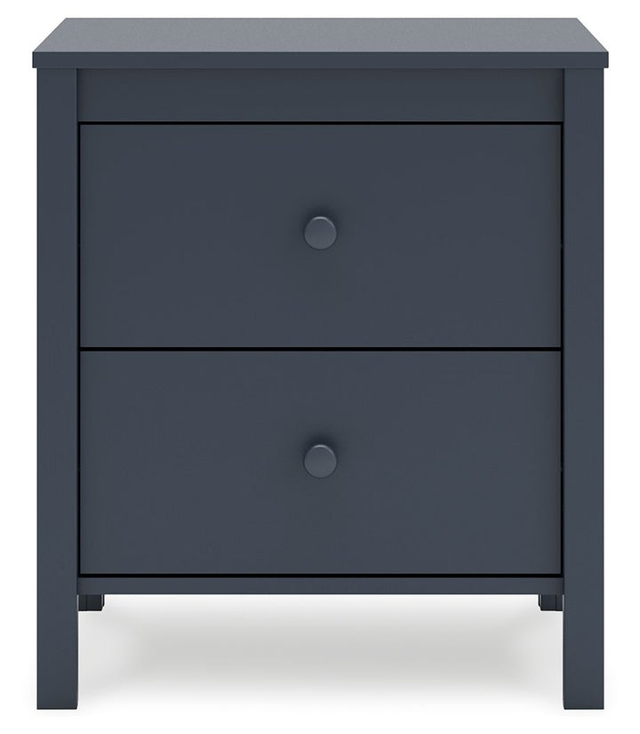 Simmenfort - Navy Blue - Two Drawer Night Stand