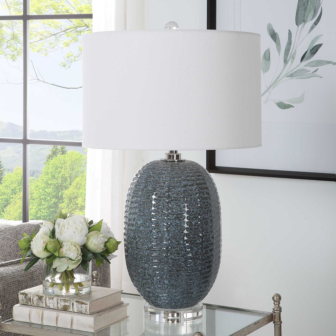 Caralina - Geometric Table Lamp - Gray