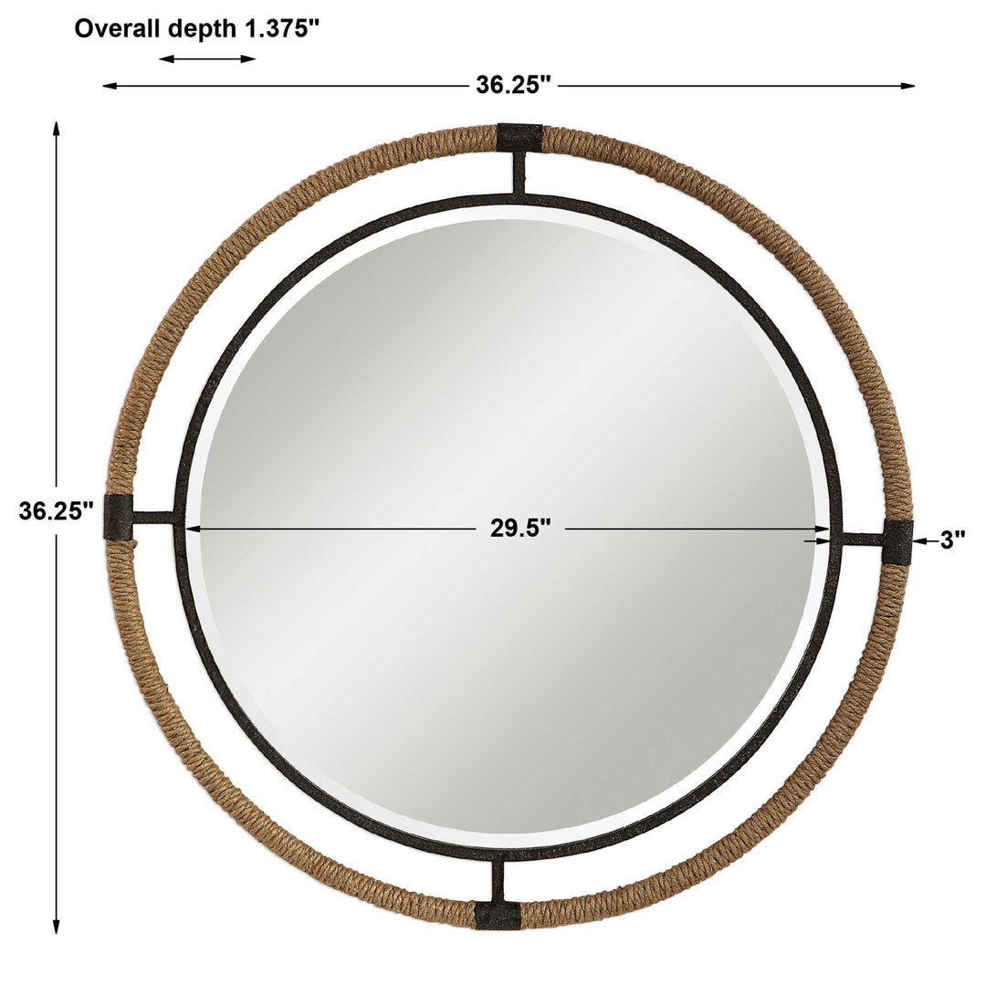Melville - Coastal Round Mirror - Gold