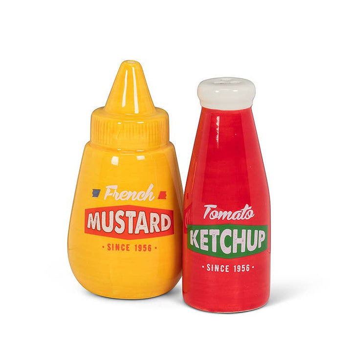 Ketchup & Mustard Salt & Pepper-4"H-1719