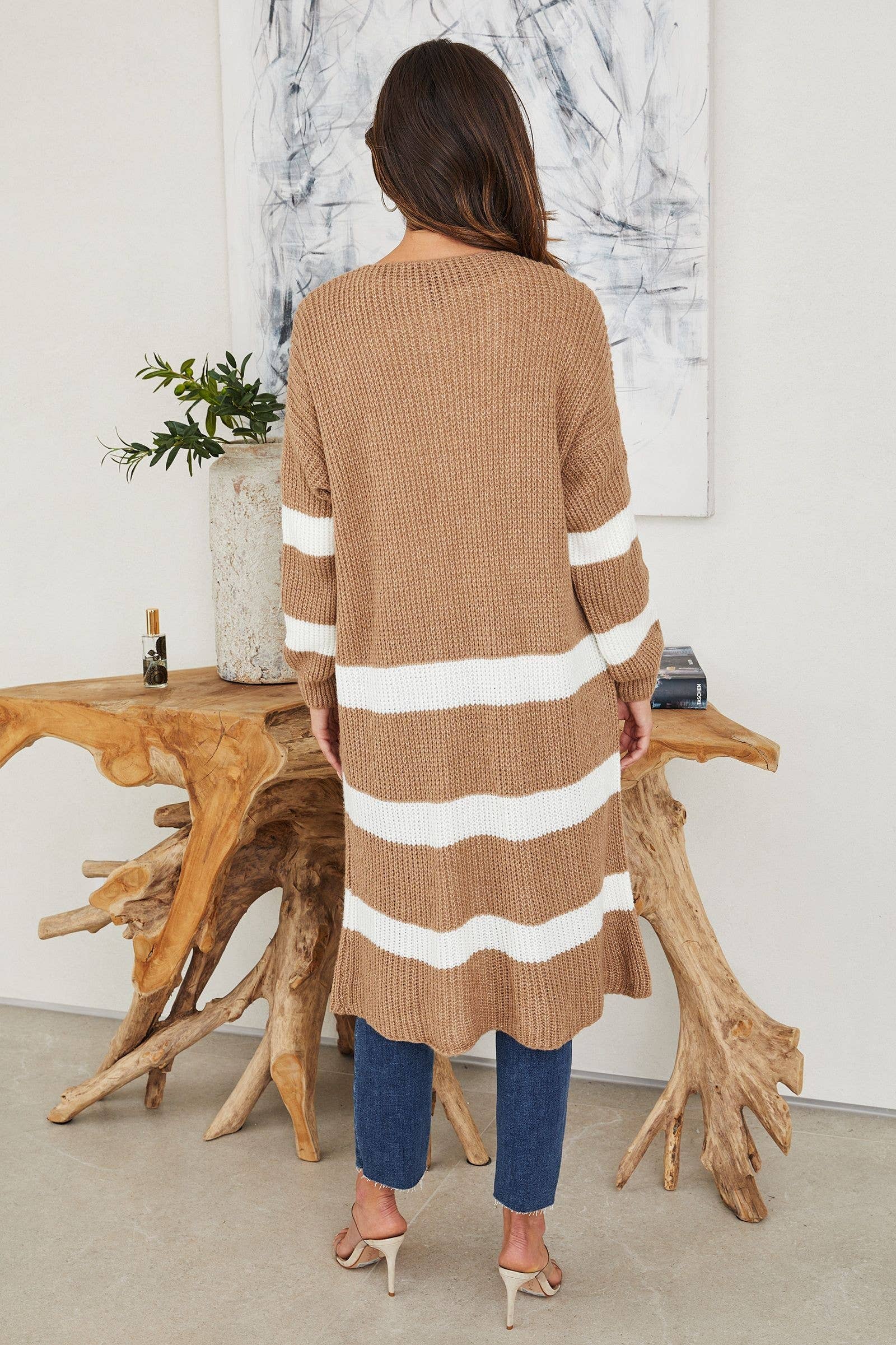 3662-STRIPES-CAMEL: MEDIUM/LARGE