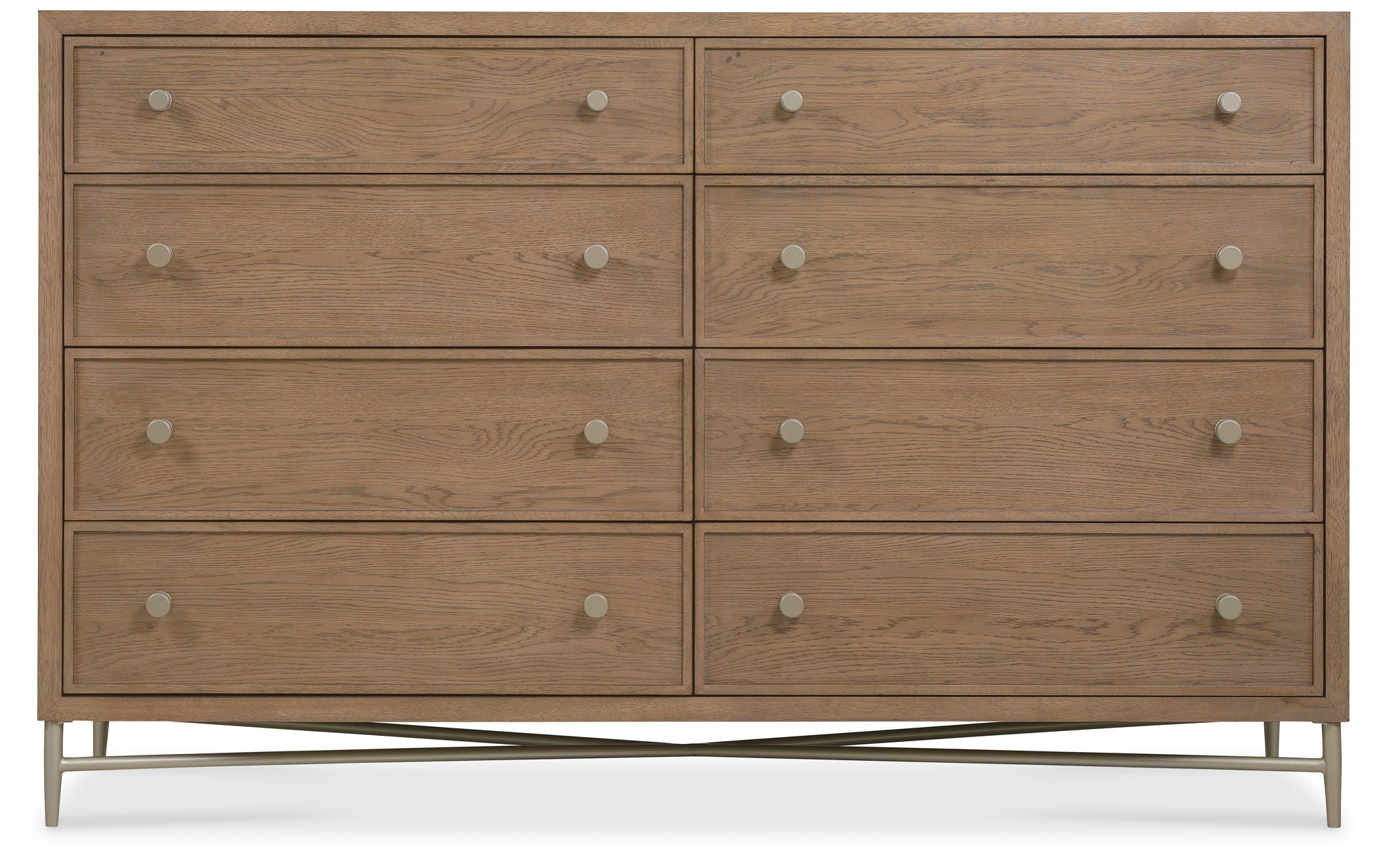 Sonnet - Eight-Drawer Dresser - Dark Gray / Light Brown