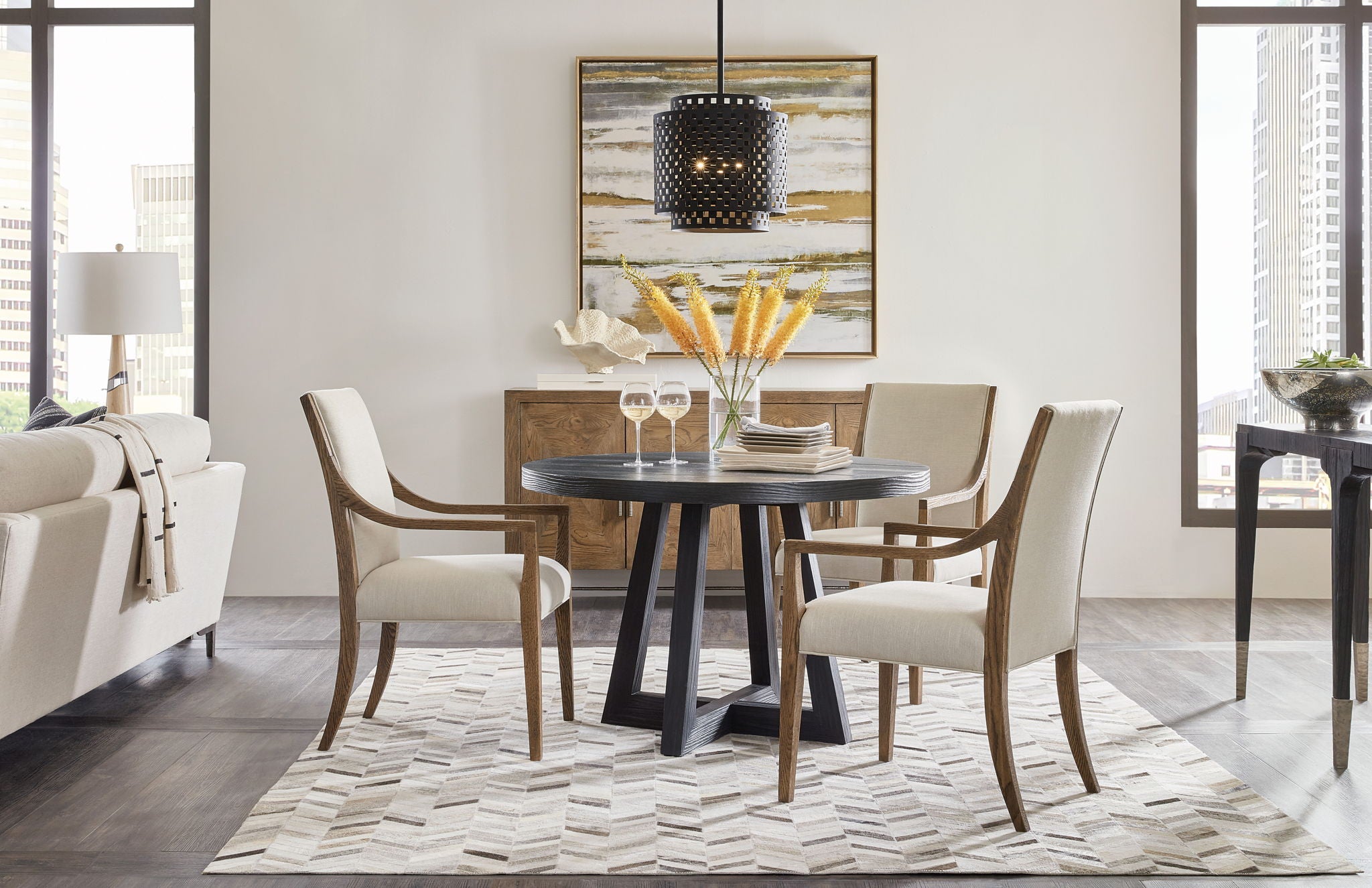 Chapman - Shou Sugi Ban Petite Round Dining Table - Black