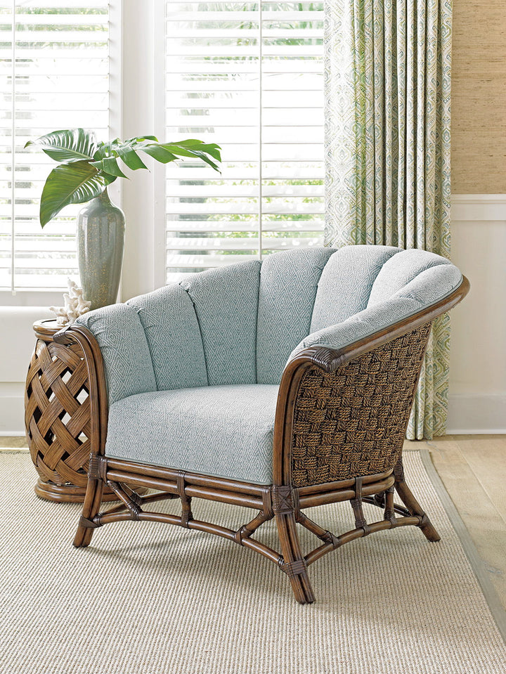 Twin Palms - Sunset Key Chair - Dark Brown / Light Blue