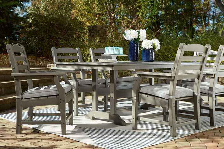 Visola - Gray - RECT Dining Table w/Umb OPT
